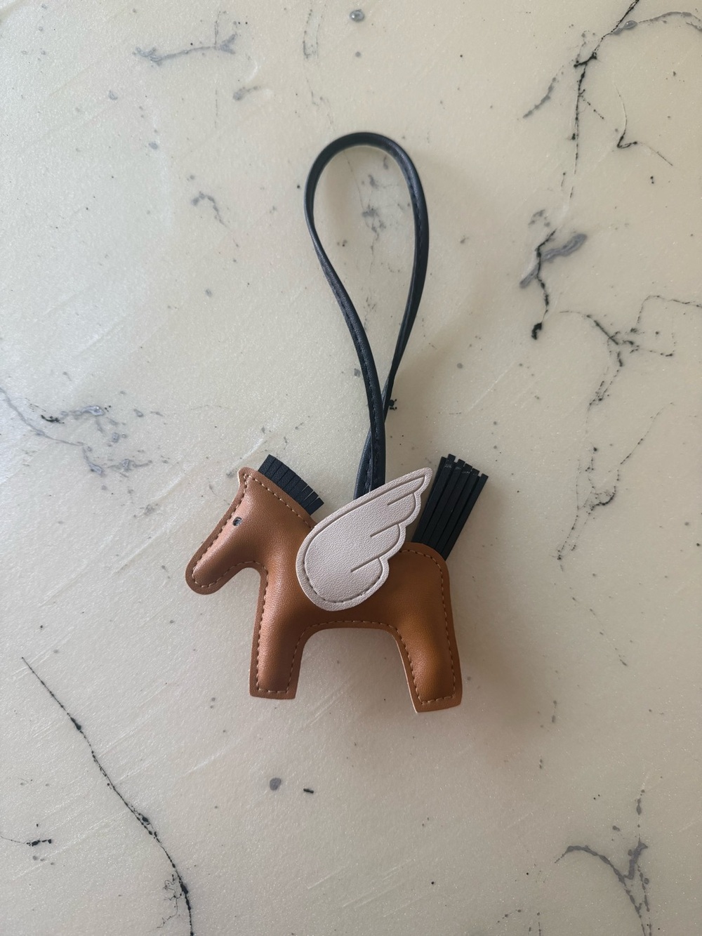 NEW HORSE PEGASUS BAG CHARM • BROWN / BLACK / WHITE